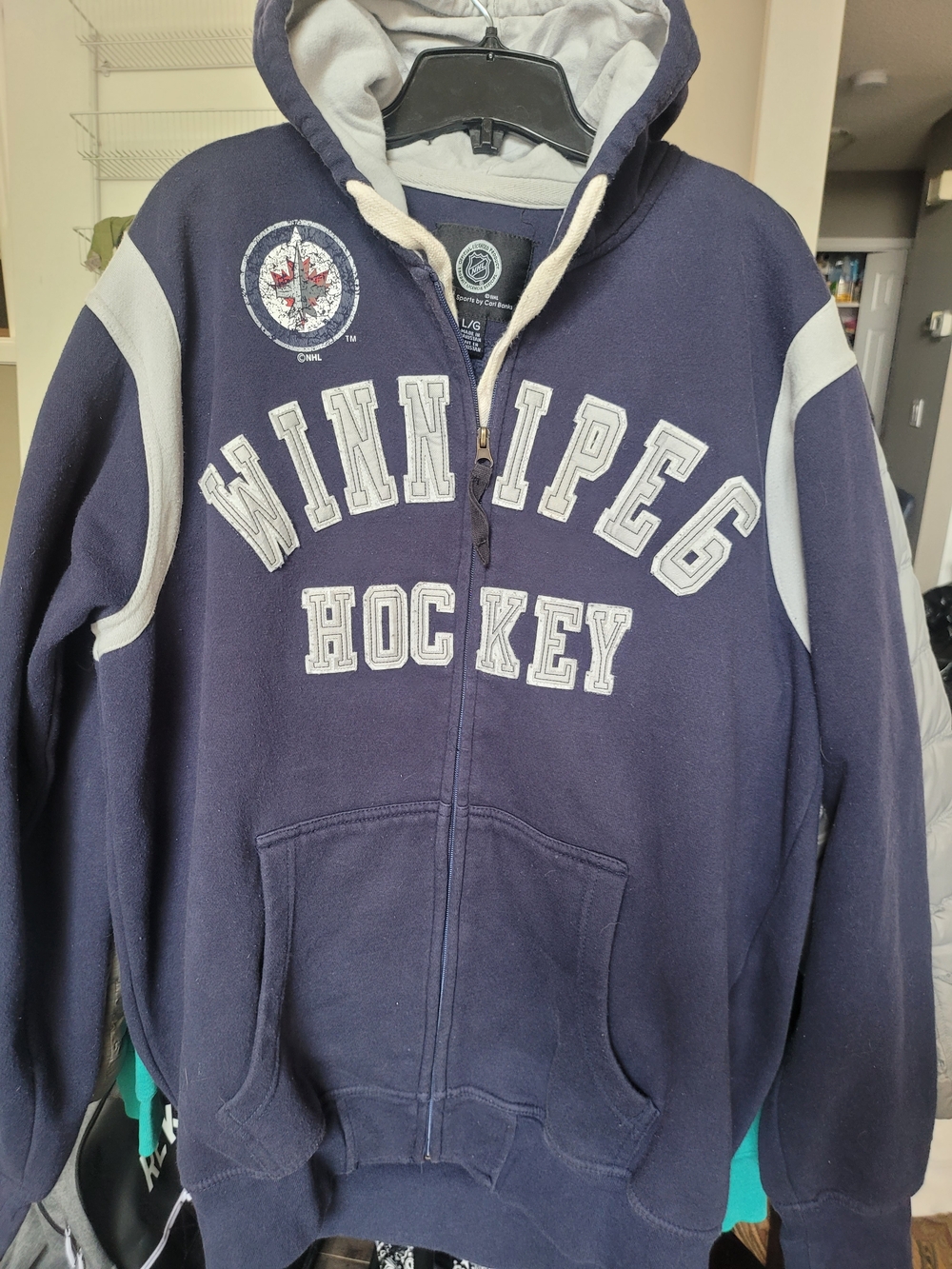Winnipeg Hockey Navy Zip-Up Hoodie